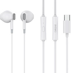 Celebrat Earbuds Handsfree with USB-C Connector White