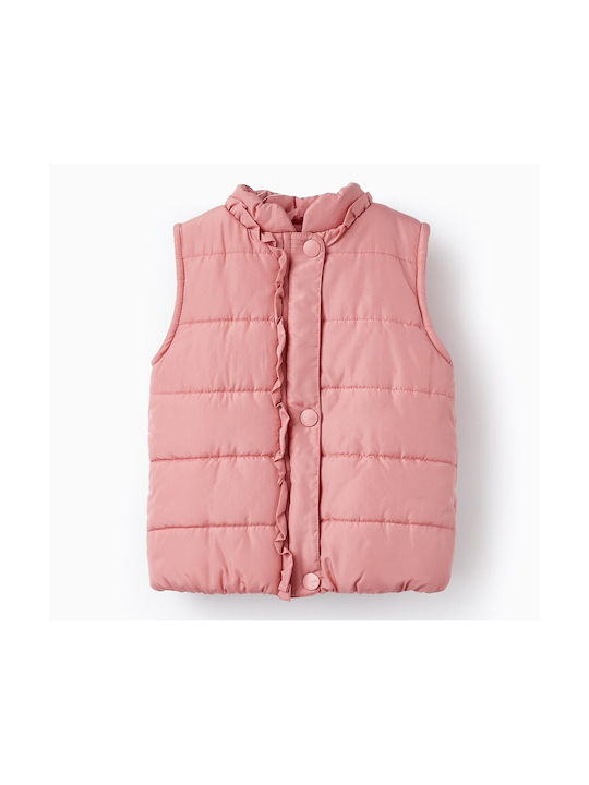 Zippy Girls Quilted Coat Pink Sleeveless