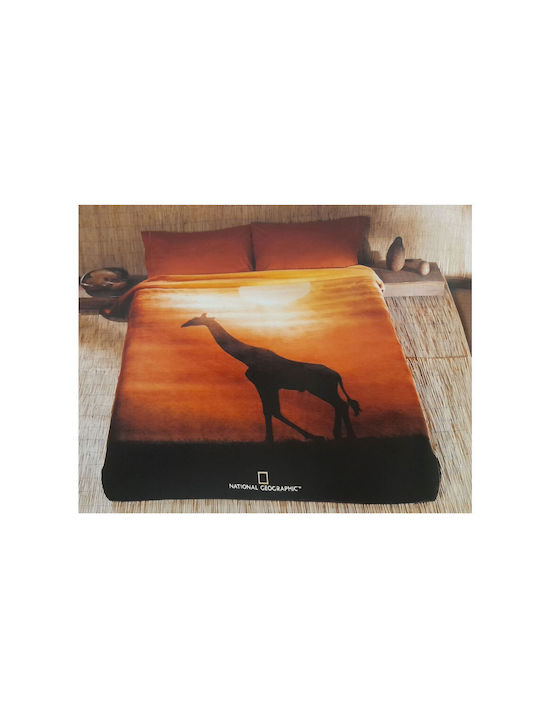 National Geographic Sunset Blanket Spain Velvet Single 160x240cm Brown