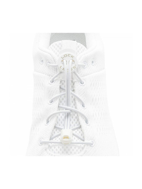 Lock Laces Shoelaces Elastic White 2pcs 122cm