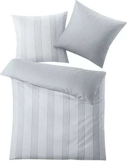 Kleine Wolke Duvet Cover Set Cotton Single with Pillowcase 135x200 Lina Gray