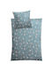 Kleine Wolke Duvet Cover Set Cotton Single with Pillowcase 135x200 Florina Blue