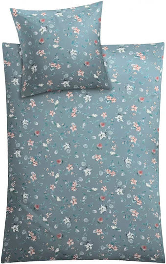 Kleine Wolke Duvet Cover Set Cotton Single with Pillowcase 135x200 Florina Blue