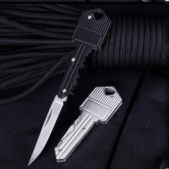 Stegosaurus Pocket Knife Keychain Black with Blade made of Stainless Steel