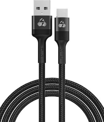 Powertech Geflochten USB 3.0 Kabel USB-C männlich - USB-A 60W Schwarz 1m (PTR-0128)