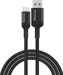 Powertech Braided USB 3.2 Cable USB-C male - USB-C 60W Μαύρο 1m (PTR-0134)