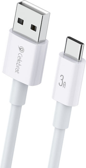 Celebrat USB 2.0 Kabel USB-C männlich - USB-A 15W Weiß 1.2m (CB-24C)