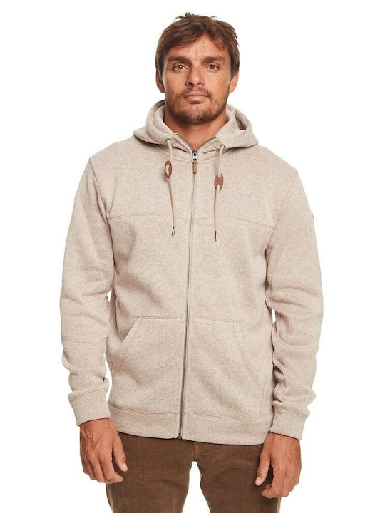 Quiksilver Keller Men's Sweatshirt Jacket with Hood and Pockets Beige