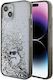 Karl Lagerfeld Liquid Glitter Choupette Umschlag Rückseite Kunststoff Transparent (iPhone 15 Plus / 16 Plus)