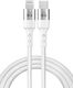 Powertech Braided USB-C to Lightning Cable 20W Λευκό 1m (PTR-0127)