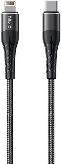Havit Редовна USB-C към Lightning кабел 20W Черен 1.2м (21.08.0023)