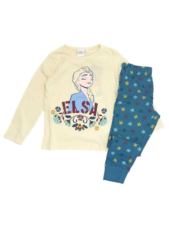 Disney Set Top & Bottom Kids Cotton Pyjamas Ecru