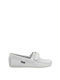 Skipper Boys Leather Moccasins with Velcro White