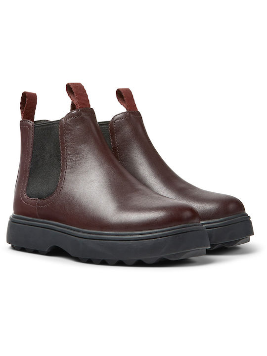 Camper Norte Kids Leather Boots Burgundy