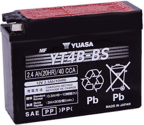 Harris Performance Closed Type Motorcycle Battery YT4B-BS with Capacity 2.3Ah