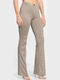 Women's Fabric Trousers Regular Fit Beige