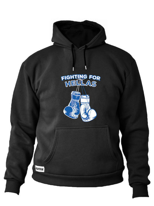 FightFlix Kinder Sweatshirt mit Kapuze Schwarz