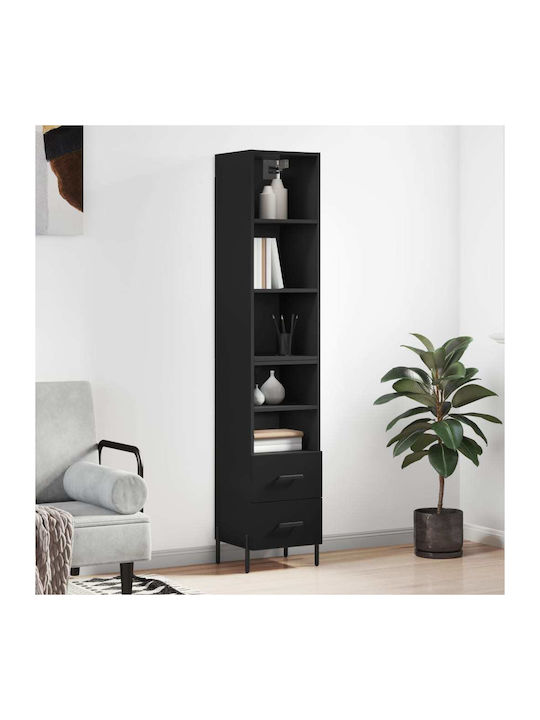 Bookcase Black 34.5x34x180cm