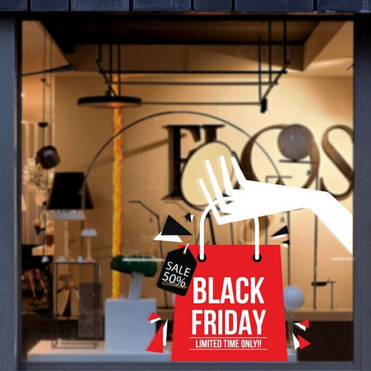 Pegasus Αυτοκόλλητο Βιτρίνας Black Friday 40x40cm Μαύρο PEG3524 1τμχ