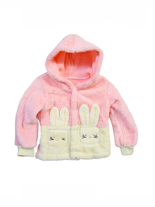 Poulain Kinder-Strickjacke mit Kapuze Rosa