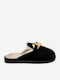 Winter Women's Slippers with Fur Black