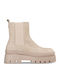 Damen Chelsea Stiefeletten mit mittlerem Absatz Beige