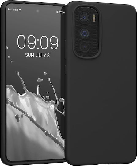 KWmobile Soft Flexible Umschlag Rückseite Silikon Schwarz (Motorola Edge 30)