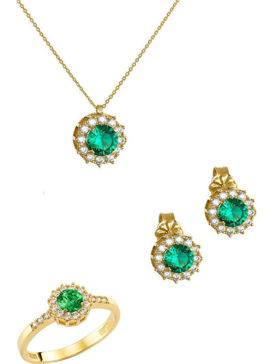 Ioannis Kosmima Set with Necklace from Gold 14K with Stones