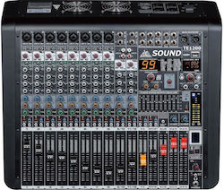 AXD Sound TE-1200 TE-1200 Αυτοενισχυόμενη Αναλογική Κονσόλα 12 Καναλιών με Phantom Power & 8 Εισόδους XLR & Bluetooth