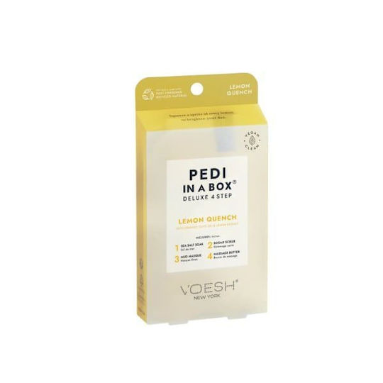 Voesh Pedi In A Box Lemon Deluxe 4 Steps Moisturizers Salts for Calluses, Hardening & Cracked Heels 1pcs