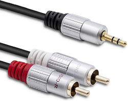 Qoltec 3,5 мм мъжки-2x RCA мъжки 2 м 52340