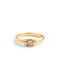 Aleyolé Ring with Zircon made of Silver Gold Plated