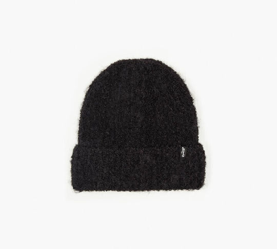 Beanie Γυναικείος Σκούφος Πλεκτός σε Μαύρο χρώμα