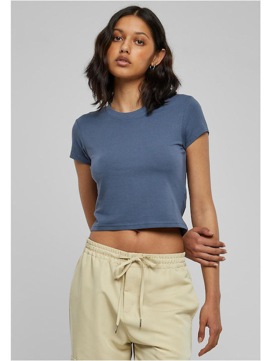 Urban Classics Damen Crop T-Shirt Hellblau