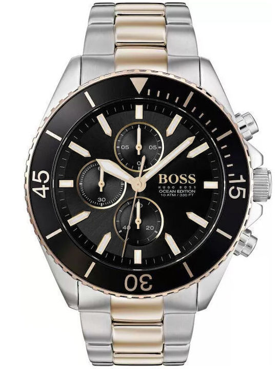 Boss Ocean Edition Ρολόι Μπαταρίας με Μεταλλικό Μπρασελέ