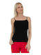 Women's T-Shirt with Spaghetti Strap Black
