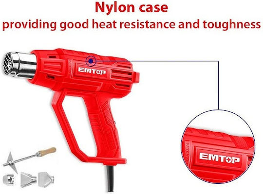Emtop EHGN20002 Pistol termic cu control de temperatură până la 560°C
