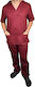 Tips Unisex Hose & Bluse Set Burgundisch