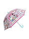 Disney Kinder Regenschirm Gebogener Handgriff Minnie Türkis mit Durchmesser 45cm.
