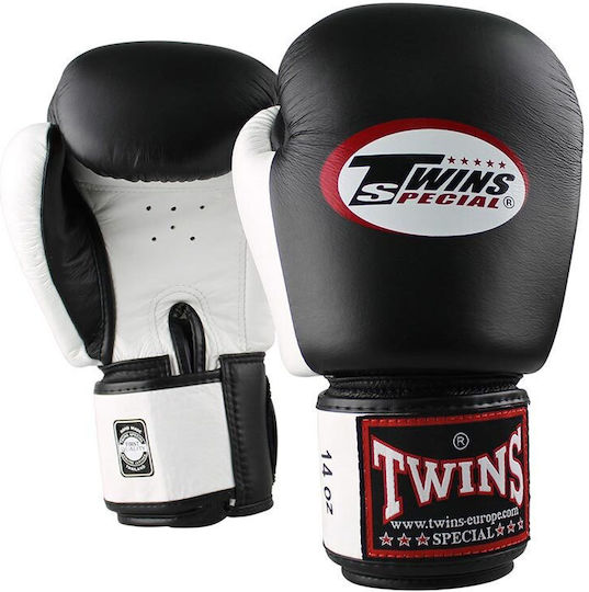 Twins Special Boxing Gloves Leather for Match Black/White