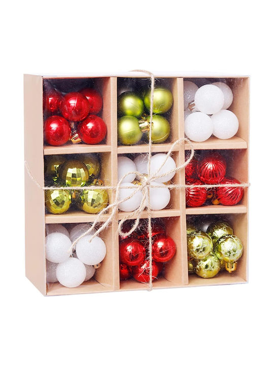 Christmas Plastic Set Ornaments White 99pcs