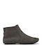 Right Leather Women's Ankle Boots Gray