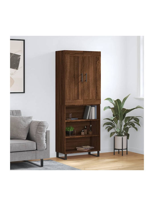 Bookcase Brown Oak 69.5x34x180cm