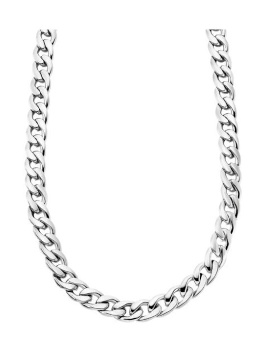 Lotus Eaters Men's Stainless Steel Neck Wide Chain White with Polished Finish 55cm