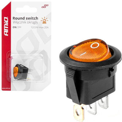 AMiO Comutator On/Off Auto 12V-24V Universal Galben E