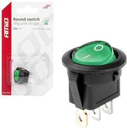 AMiO Car On/Off Switch 12V-24V Universal Green E