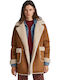 Rose Women's Brown Coat with Buttons