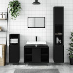 vidaXL Cabinet de baie L30xA30xÎ100cm Negru