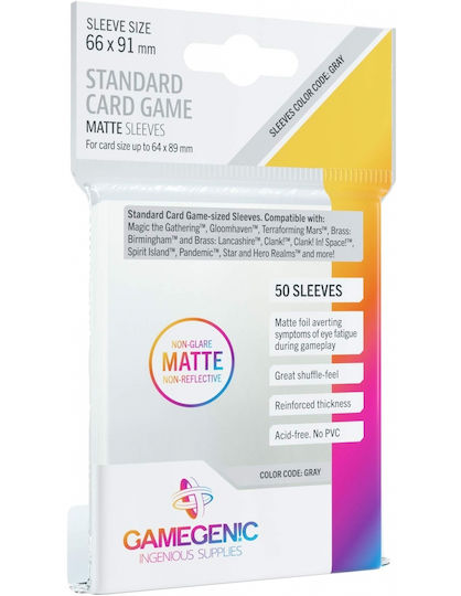 Gamegenic Standardgröße Klare Mattierte Kartenhüllen Standardgröße 50Stück Transparent