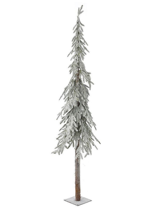 Snowy Christmas Green Tree with Trunk Base H210cm